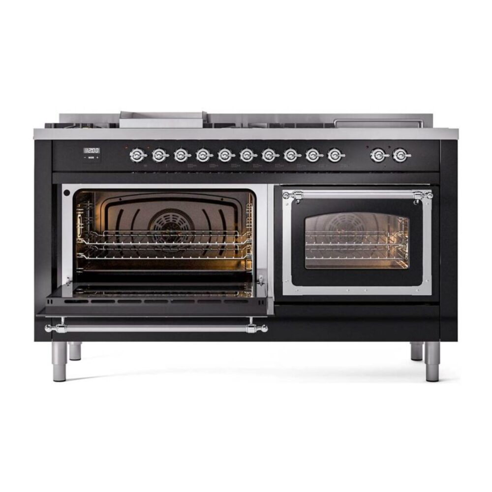 ILVE_UN60FSNMPBKC_Nostalgie_II_60"_Dual_Fuel_Range_main_oven_door_opened