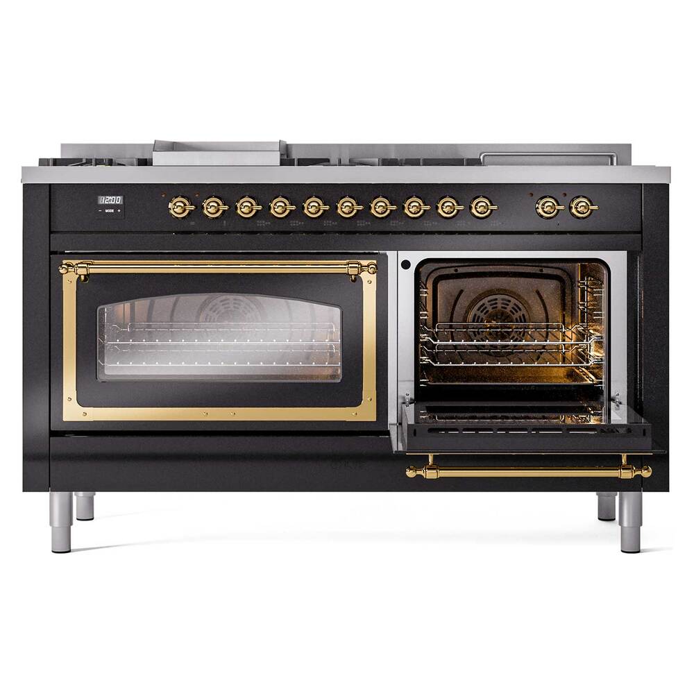ILVE_UN60FSNMPBKGLP_Nostalgie_II_60"_Dual_Fuel_Range_side_oven_door_opened