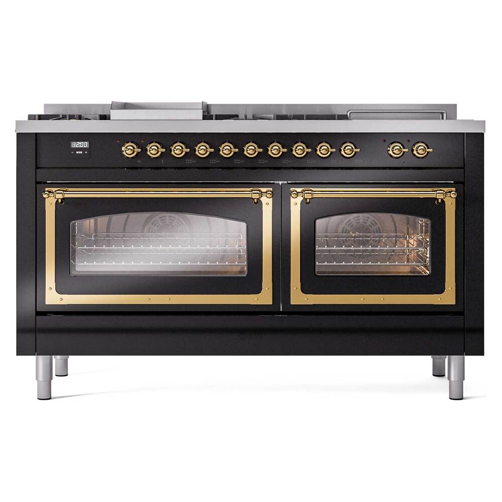 ILVE_UN60FSNMPBKG_Nostalgie_II_60"_Dual_Fuel_Range_front_view