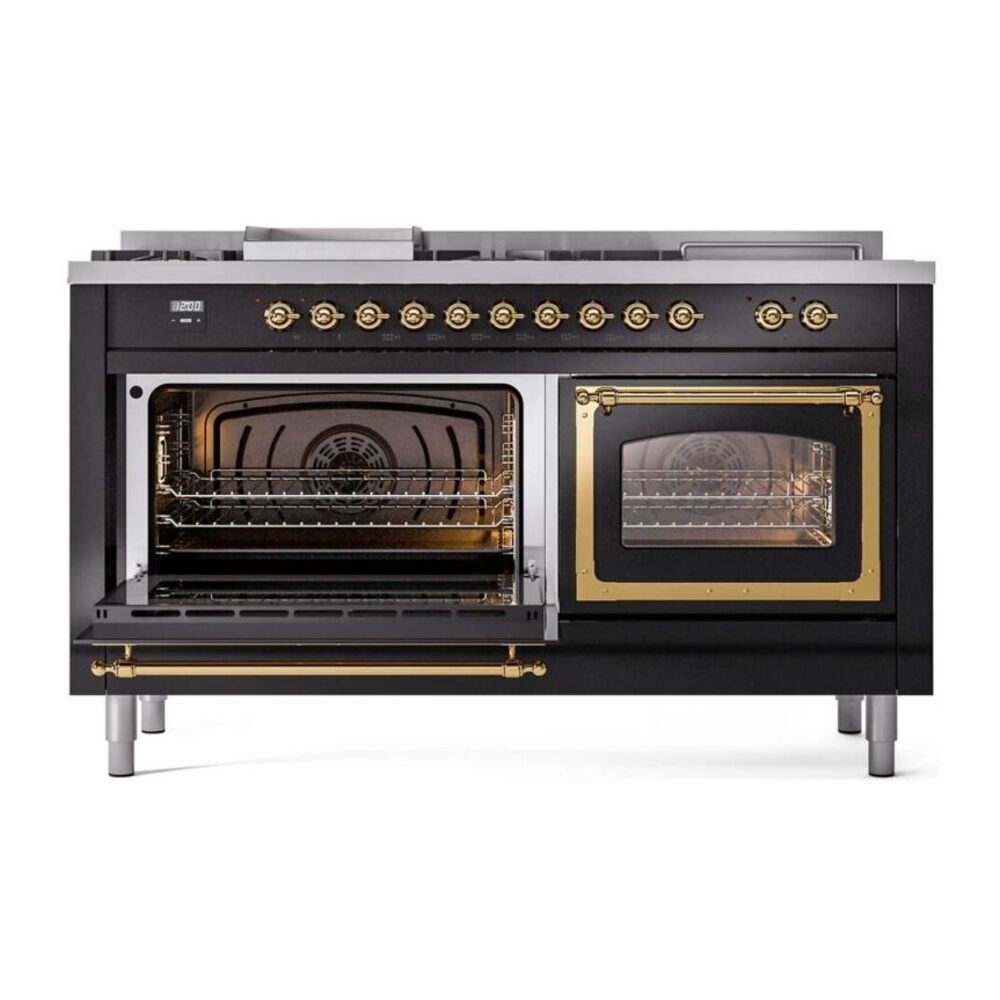 ILVE_UN60FSNMPBKG_Nostalgie_II_60"_Dual_Fuel_Range_main_oven_door_opened