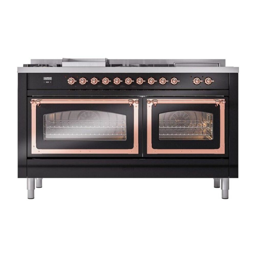 ILVE_UN60FSNMPBKPLP_Nostalgie_II_60"_Dual_Fuel_Range_front_view