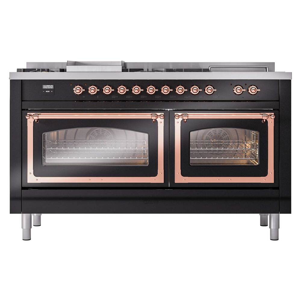 ILVE_UN60FSNMPBKPLP_Nostalgie_II_60"_Dual_Fuel_Range_front_view