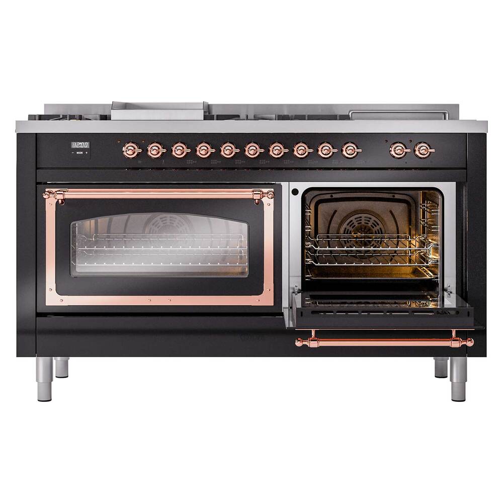 ILVE_UN60FSNMPBKPLP_Nostalgie_II_60"_Dual_Fuel_Range_side_oven_door_opened