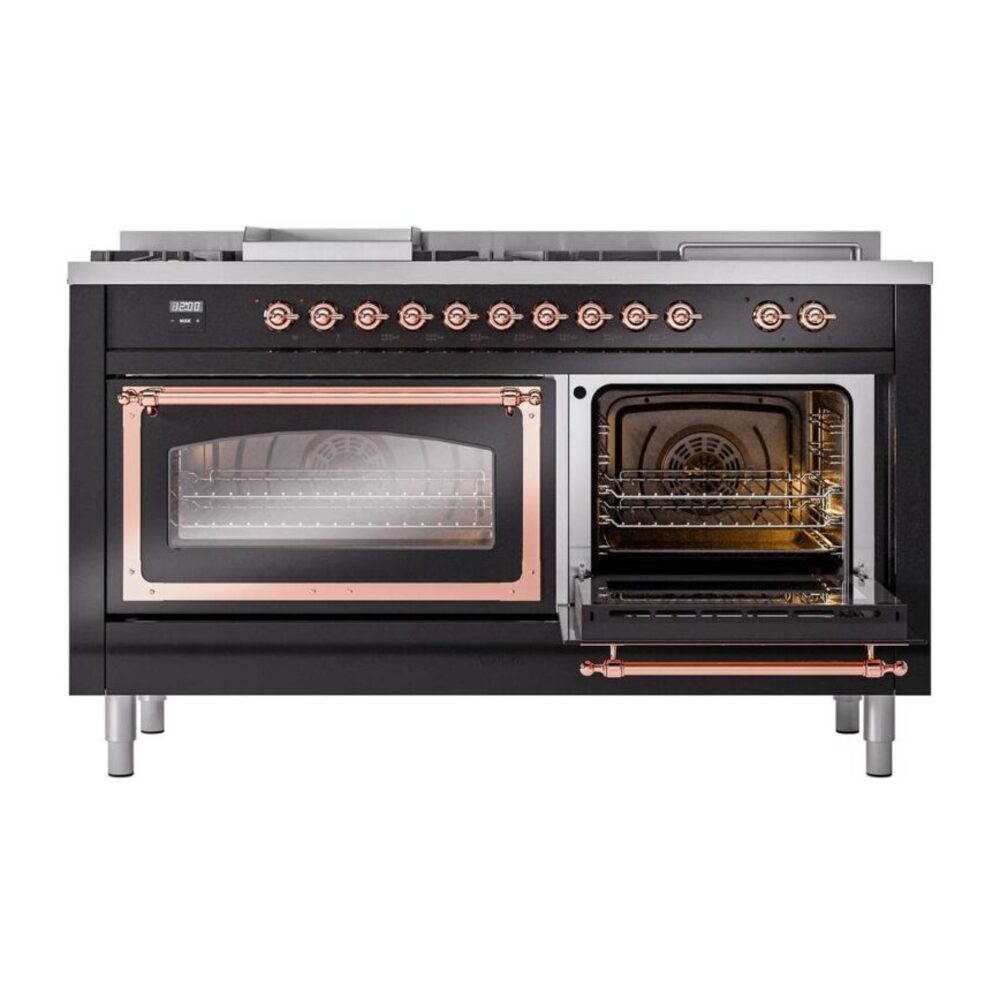 ILVE_UN60FSNMPBKP_Nostalgie_II_60"_Dual_Fuel_Range_side_oven_door_opened
