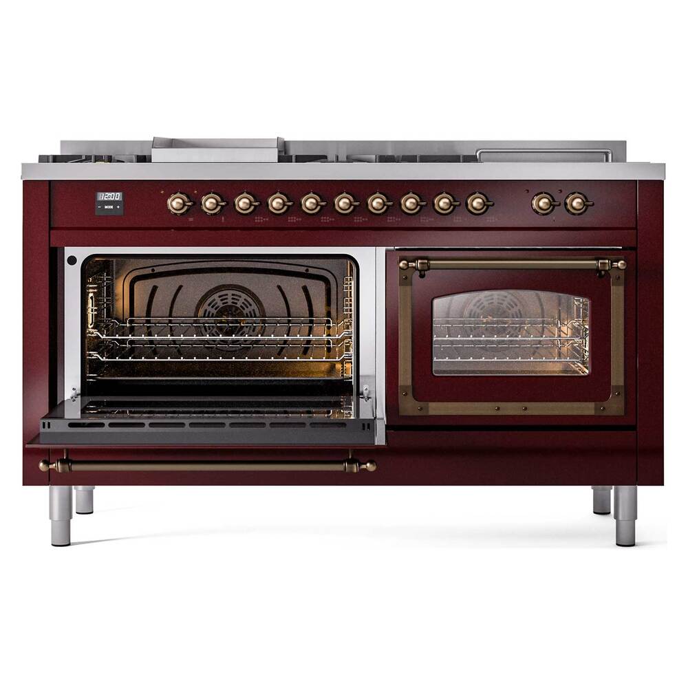 ILVE_UN60FSNMPBUBLP_Nostalgie_II_60"_Dual_Fuel_Range_main_oven_door_opened