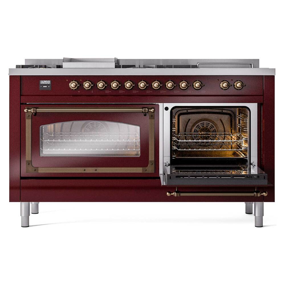 ILVE_UN60FSNMPBUBLP_Nostalgie_II_60"_Dual_Fuel_Range_side_oven_door_opened