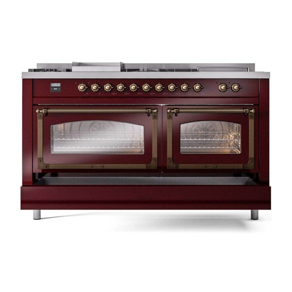 ILVE_UN60FSNMPBUBLP_Nostalgie_II_60"_Dual_Fuel_Range_drawer_opened