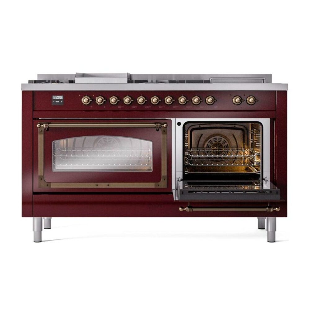 ILVE_UN60FSNMPBUB_Nostalgie_II_60"_Dual_Fuel_Range_side_oven_door_opened