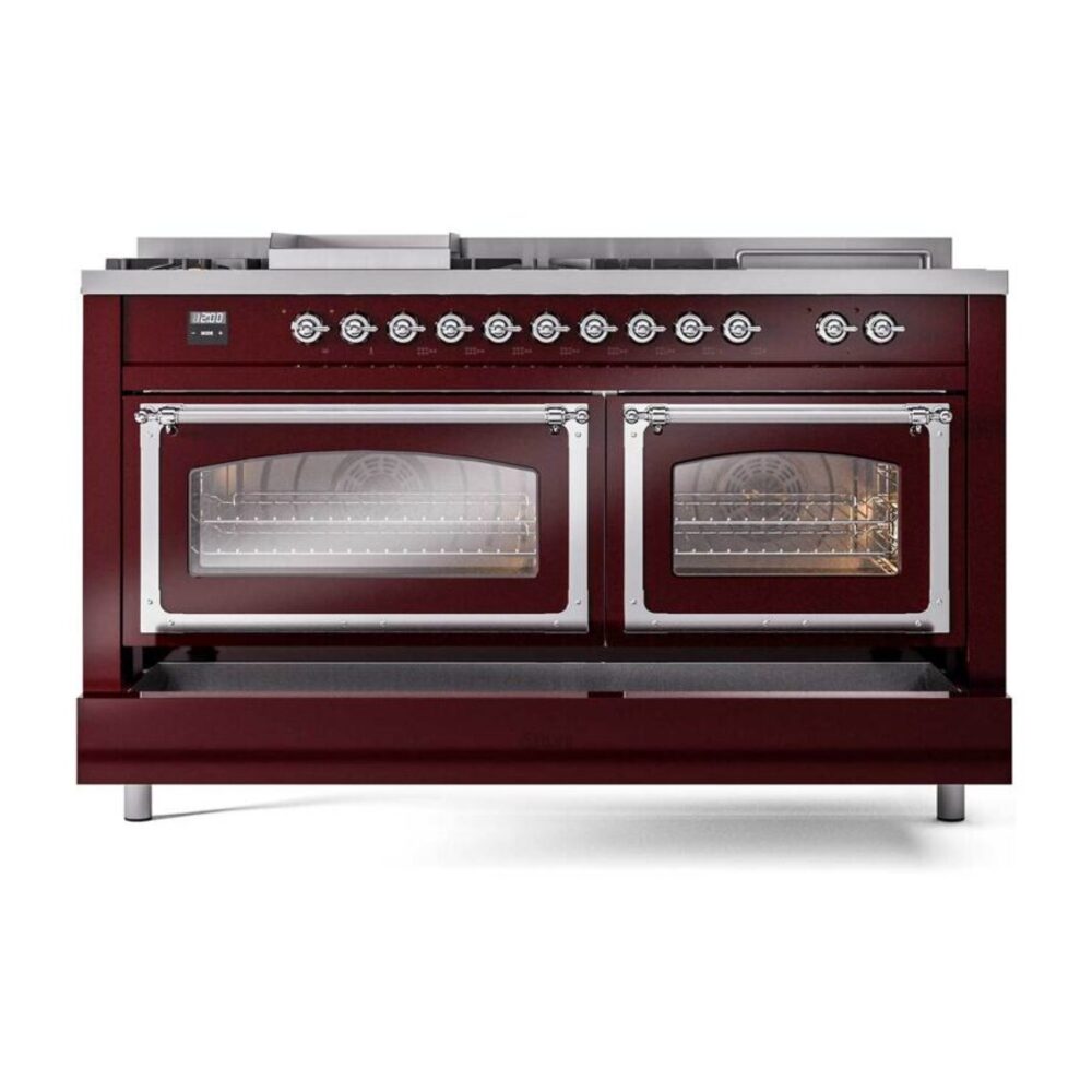 ILVE_UN60FSNMPBUCLP_Nostalgie_II_60"_Dual_Fuel_Range_drawer_opened