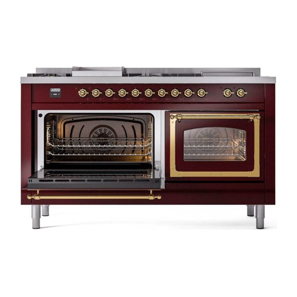 ILVE_UN60FSNMPBUGLP_Nostalgie_II_60"_Dual_Fuel_Range_main_oven_door_opened