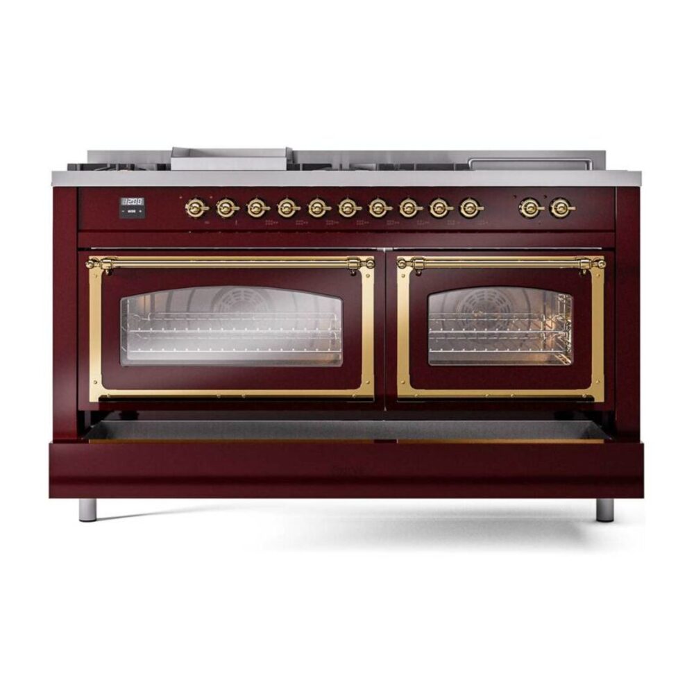 ILVE_UN60FSNMPBUGLP_Nostalgie_II_60"_Dual_Fuel_Range_drawer_opened
