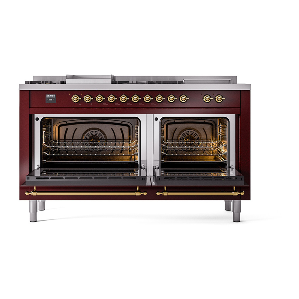 ILVE_UN60FSNMPBUG_Nostalgie_II_60"_Dual_Fuel_Range_oven_door_opened