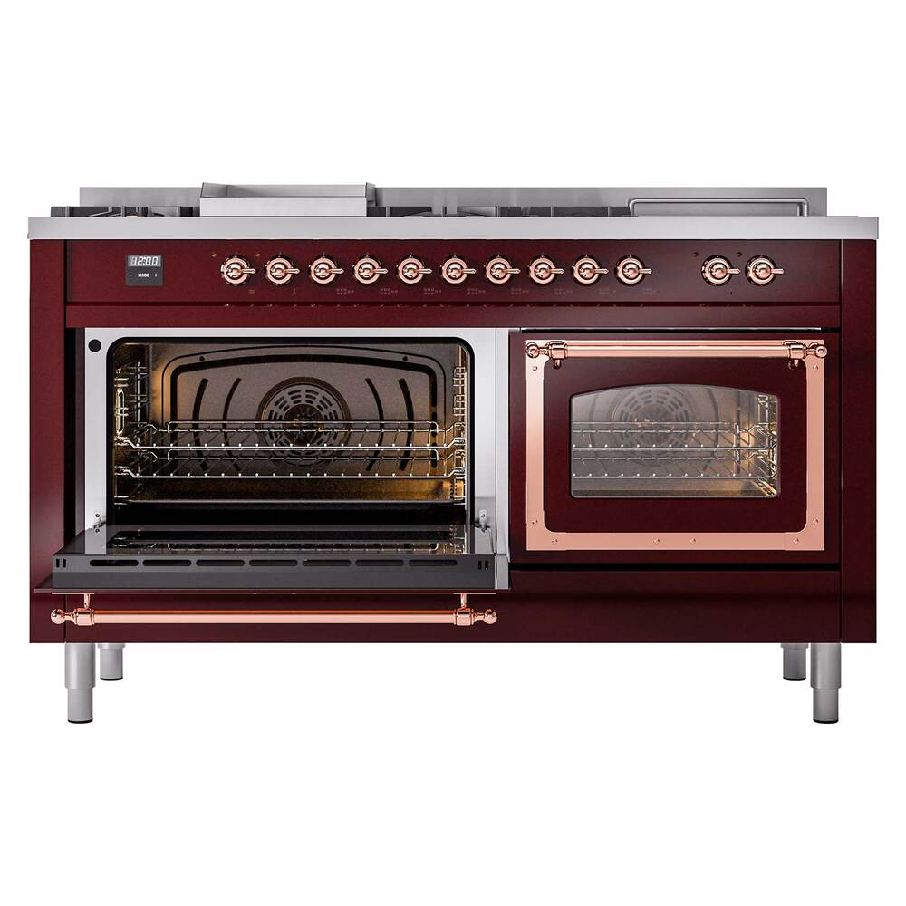 ILVE_UN60FSNMPBUP_Nostalgie_II_60"_Dual_Fuel_Range_main_oven_door_opened