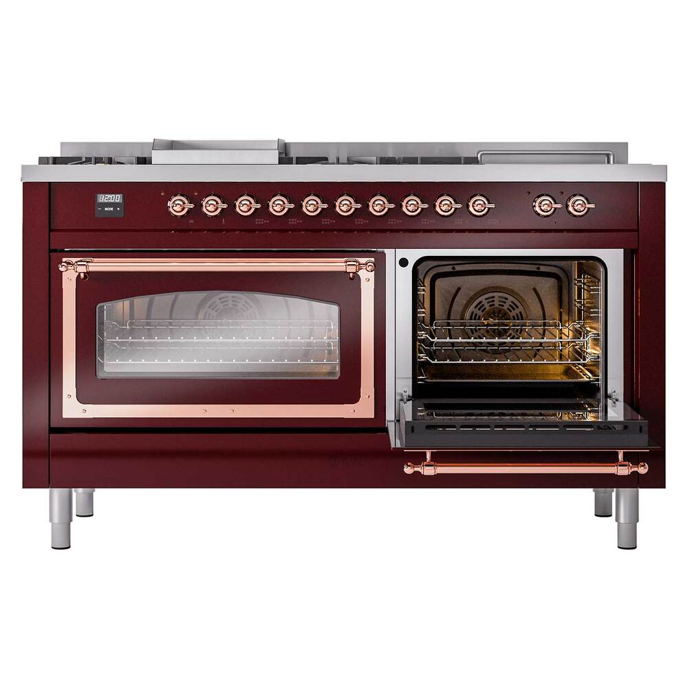 ILVE_UN60FSNMPBUP_Nostalgie_II_60"_Dual_Fuel_Range_side_oven_door_opened