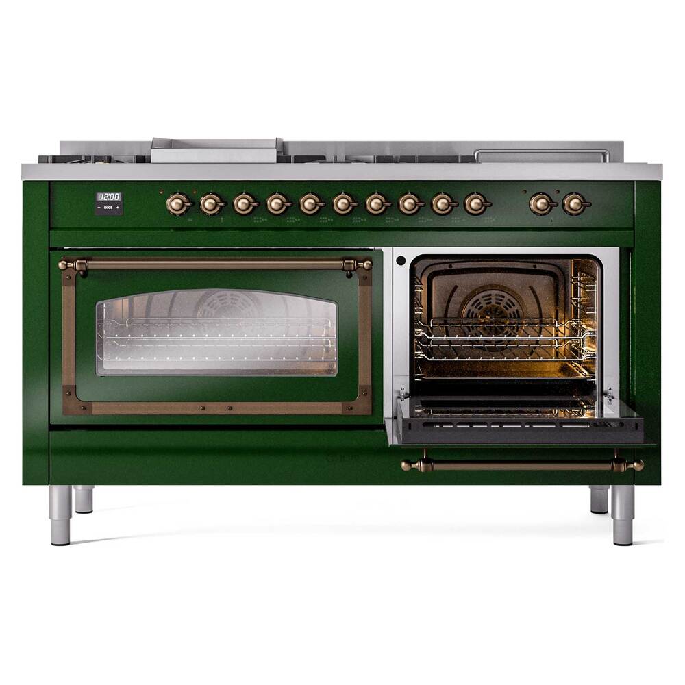 ILVE_UN60FSNMPEGBLP_Nostalgie_II_60"_Dual_Fuel_Range_side_oven_door_opened