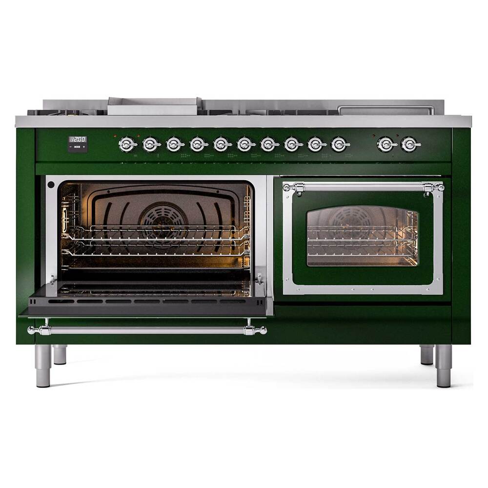 ILVE_UN60FSNMPEGCLP_Nostalgie_II_60"_Dual_Fuel_Range_main_oven_door_opened