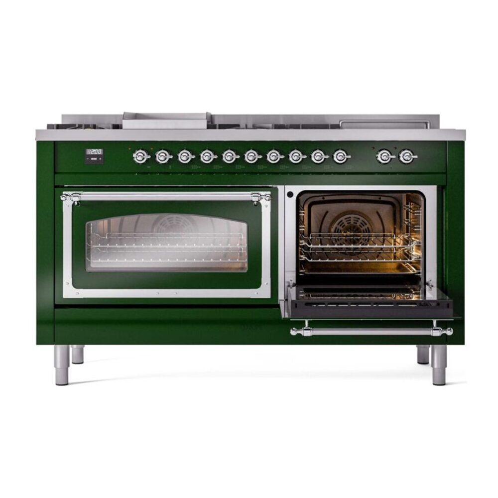 ILVE_UN60FSNMPEGC_Nostalgie_II_60"_Dual_Fuel_Range_side_oven_door_opened