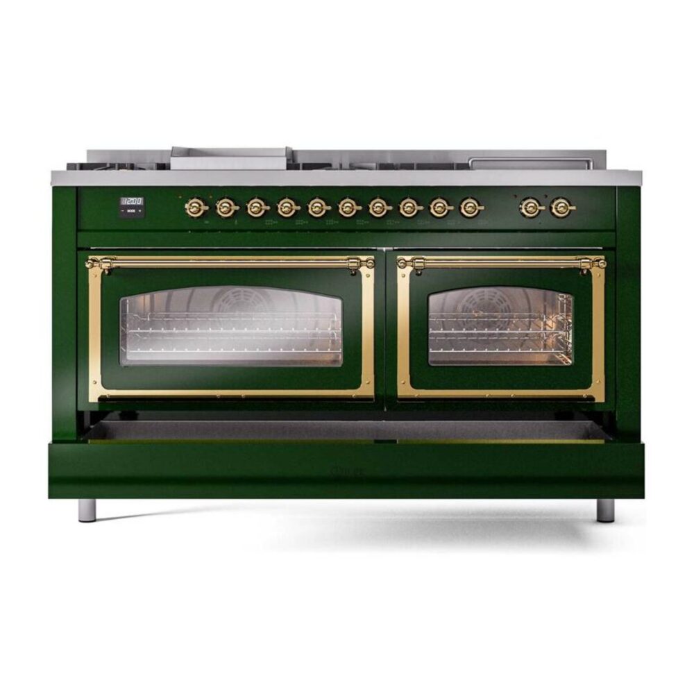 ILVE_UN60FSNMPEGGLP_Nostalgie_II_60"_Dual_Fuel_Range_drawer_opened