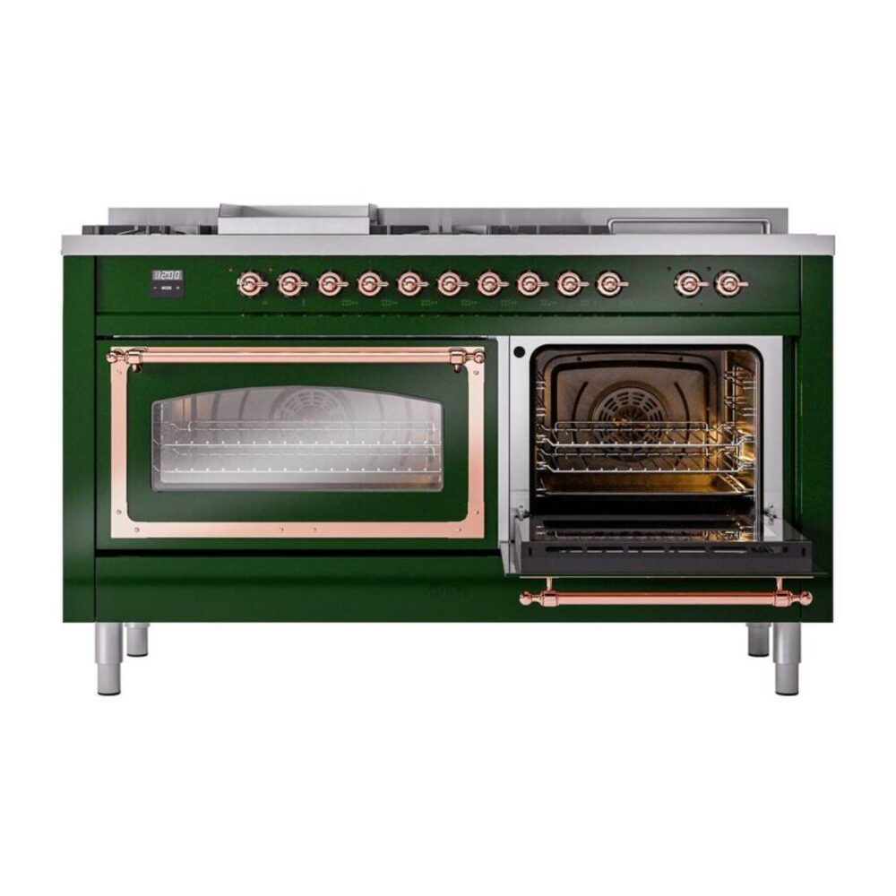 ILVE_UN60FSNMPEGPLP_Nostalgie_II_60"_Dual_Fuel_Range_side_oven_door_opened