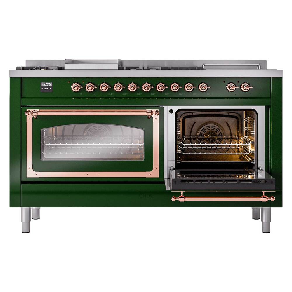 ILVE_UN60FSNMPEGPLP_Nostalgie_II_60"_Dual_Fuel_Range_side_oven_door_opened