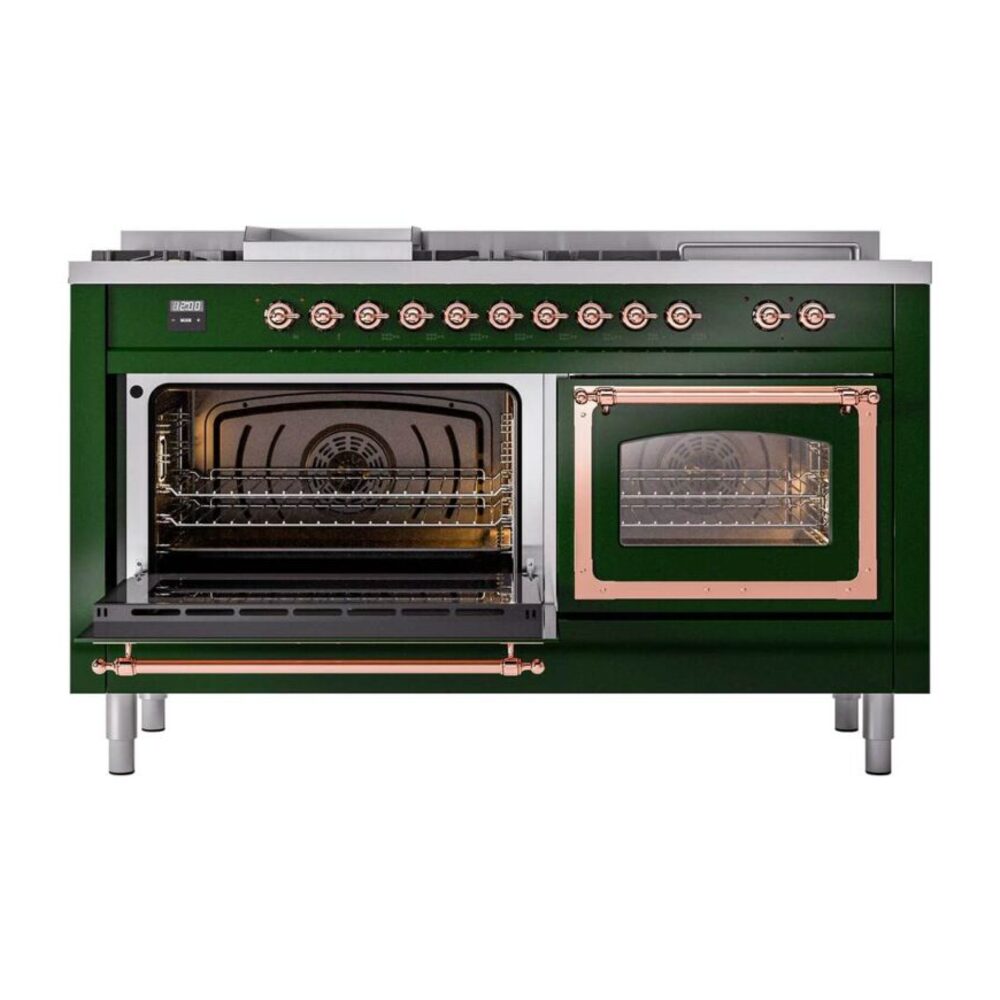ILVE_UN60FSNMPEGP_Nostalgie_II_60"_Dual_Fuel_Range_main_oven_door_opened