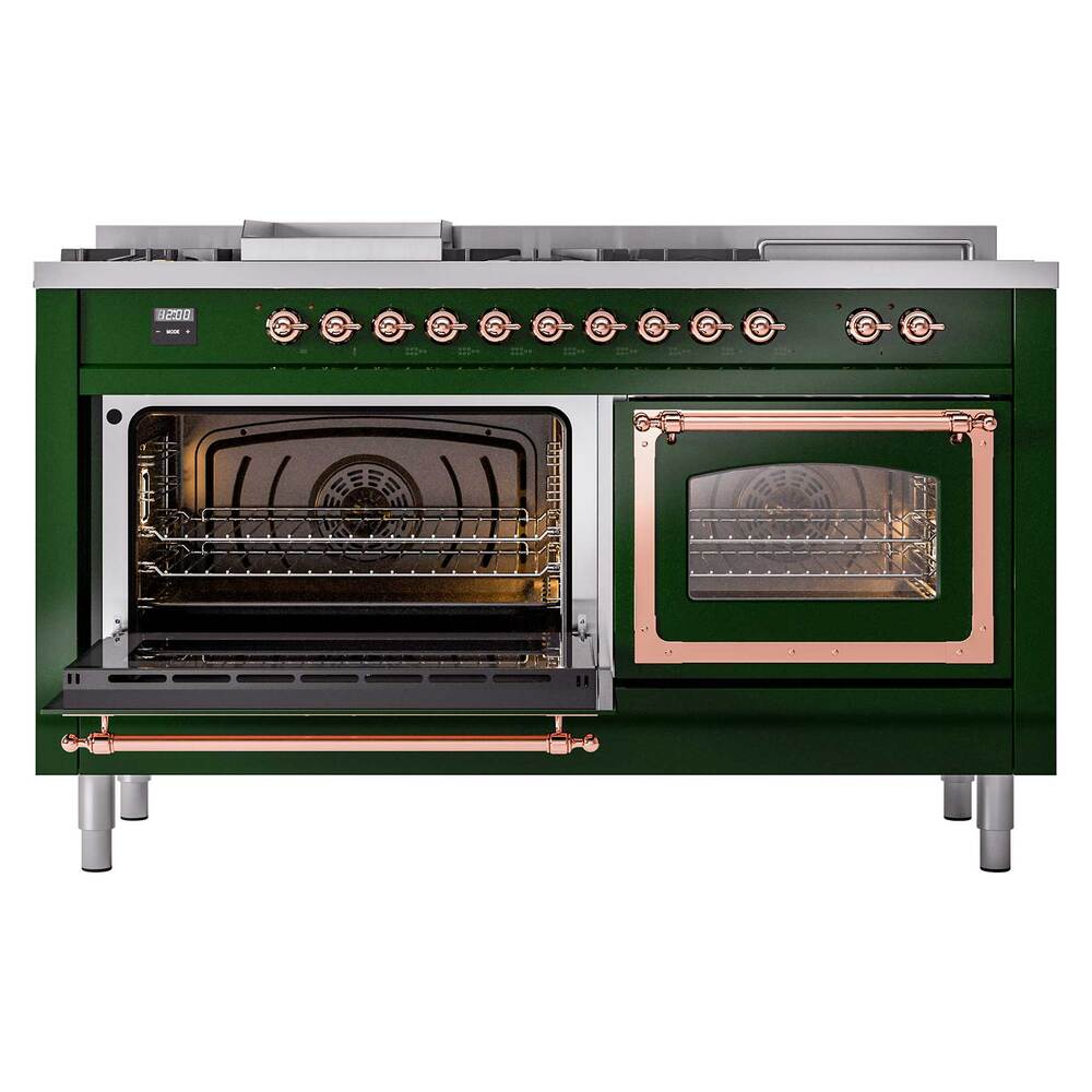 ILVE_UN60FSNMPEGP_Nostalgie_II_60"_Dual_Fuel_Range_main_oven_door_opened