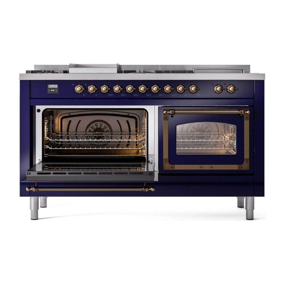 ILVE_UN60FSNMPMBBLP_Nostalgie_II_60"_Dual_Fuel_Range_main_oven_door_opened