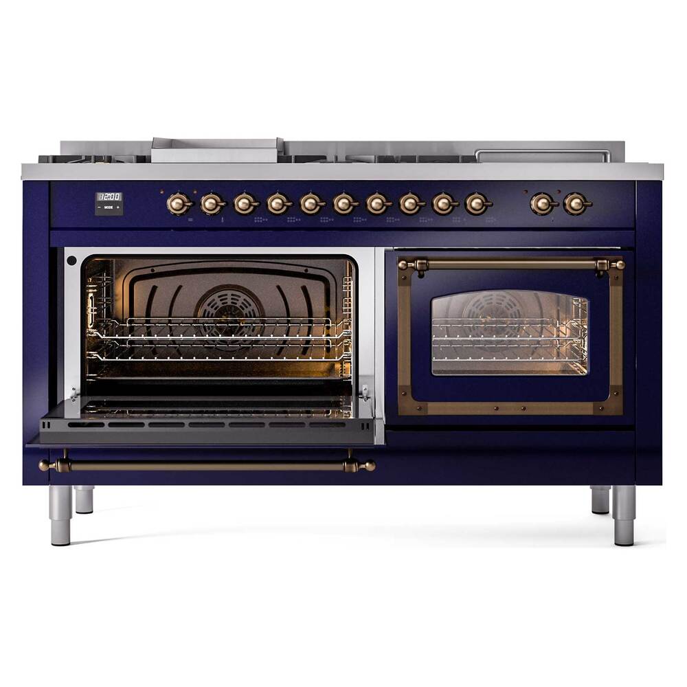 ILVE_UN60FSNMPMBBLP_Nostalgie_II_60"_Dual_Fuel_Range_main_oven_door_opened