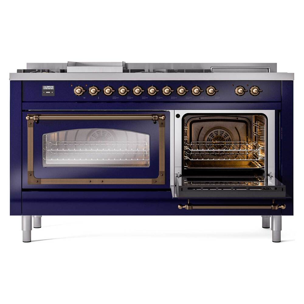 ILVE_UN60FSNMPMBBLP_Nostalgie_II_60"_Dual_Fuel_Range_side_oven_door_opened