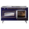 ILVE_UN60FSNMPMBB_Nostalgie_II_60"_Dual_Fuel_Range_side_oven_door_opened