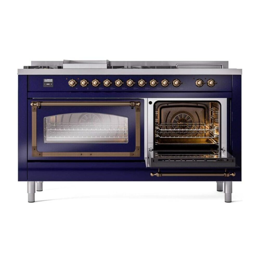ILVE_UN60FSNMPMBB_Nostalgie_II_60"_Dual_Fuel_Range_side_oven_door_opened