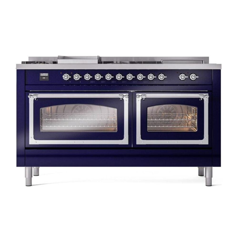 ILVE_UN60FSNMPMBCLP_Nostalgie_II_60"_Dual_Fuel_Range_front_view