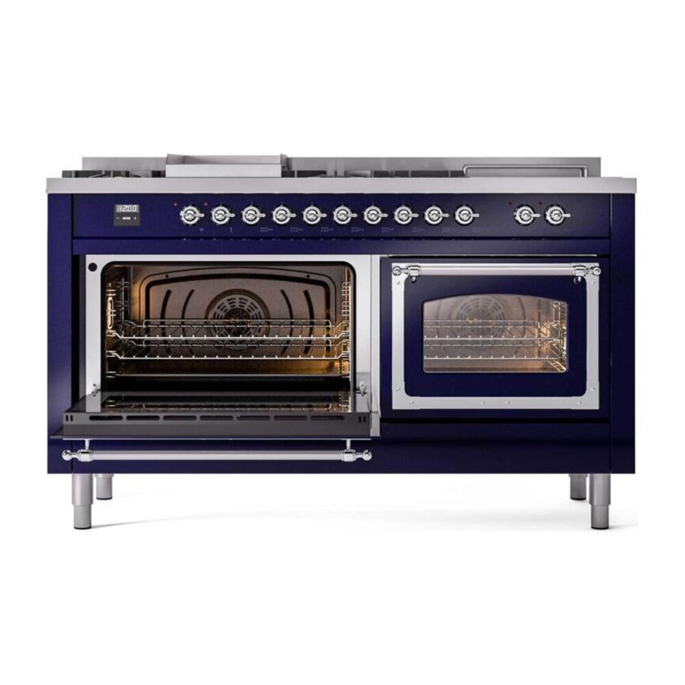 ILVE_UN60FSNMPMBCLP_Nostalgie_II_60"_Dual_Fuel_Range_main_oven_door_opened
