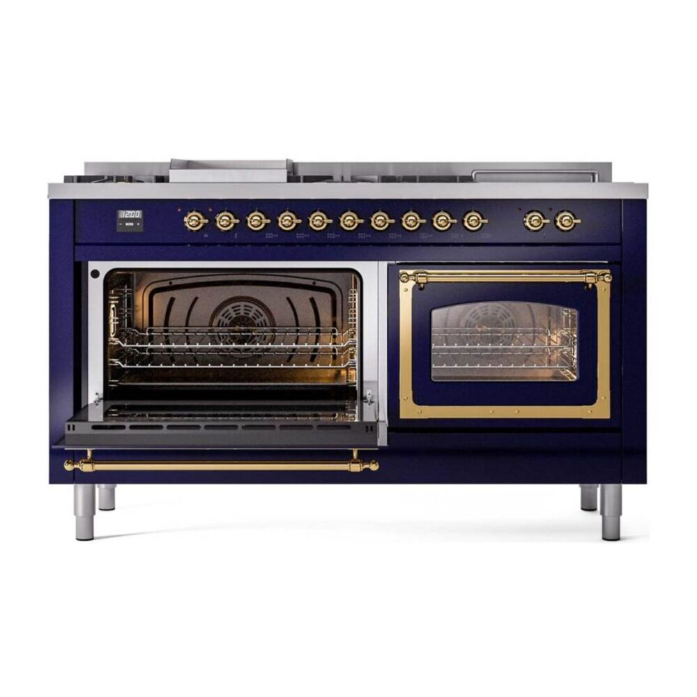 ILVE_UN60FSNMPMBGLP_Nostalgie_II_60"_Dual_Fuel_Range_main_oven_door_opened