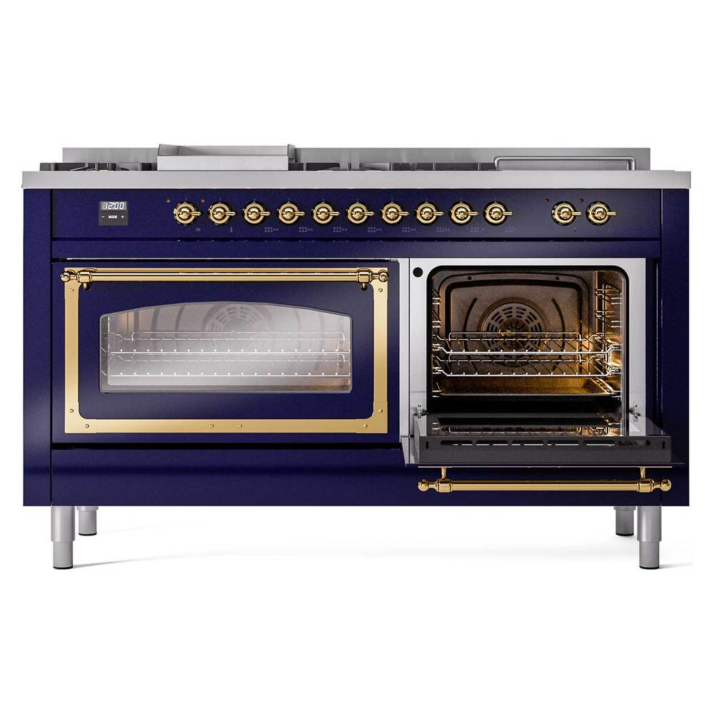 ILVE_UN60FSNMPMBGLP_Nostalgie_II_60"_Dual_Fuel_Range_side_oven_door_opened
