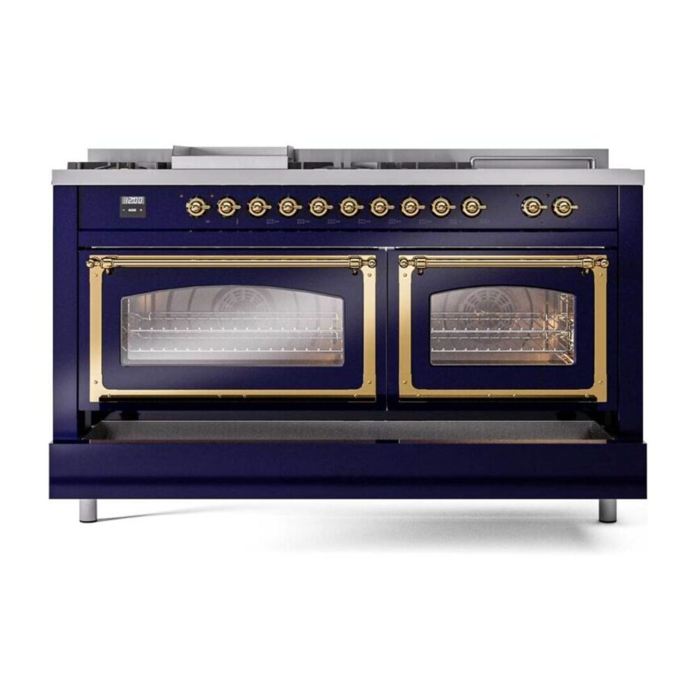 ILVE_UN60FSNMPMBG_Nostalgie_II_60"_Dual_Fuel_Range_drawer_opened