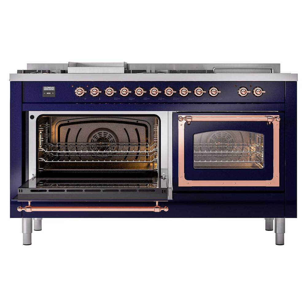 ILVE_UN60FSNMPMBPLP_Nostalgie_II_60"_Dual_Fuel_Range_main_oven_door_opened