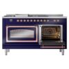 ILVE_UN60FSNMPMBPLP_Nostalgie_II_60"_Dual_Fuel_Range_side_oven_door_opened