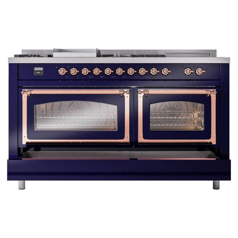ILVE_UN60FSNMPMBPLP_Nostalgie_II_60"_Dual_Fuel_Range_drawer_opened