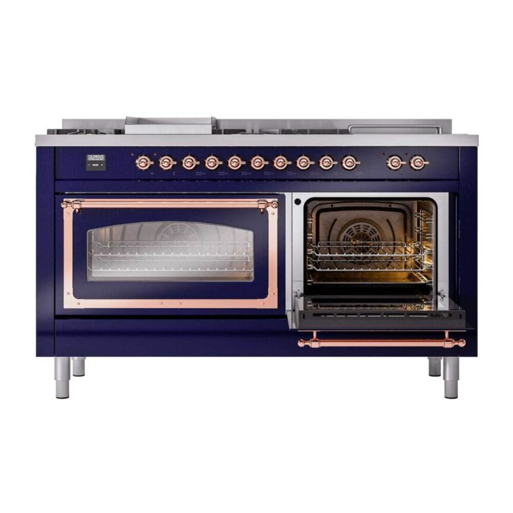 ILVE_UN60FSNMPMBP_Nostalgie_II_60"_Dual_Fuel_Range_side_oven_door_opened