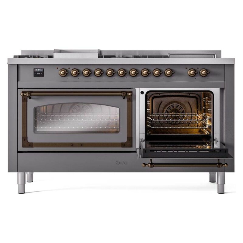 ILVE_UN60FSNMPMGBLP_Nostalgie_II_60"_Dual_Fuel_Range_side_oven_door_opened