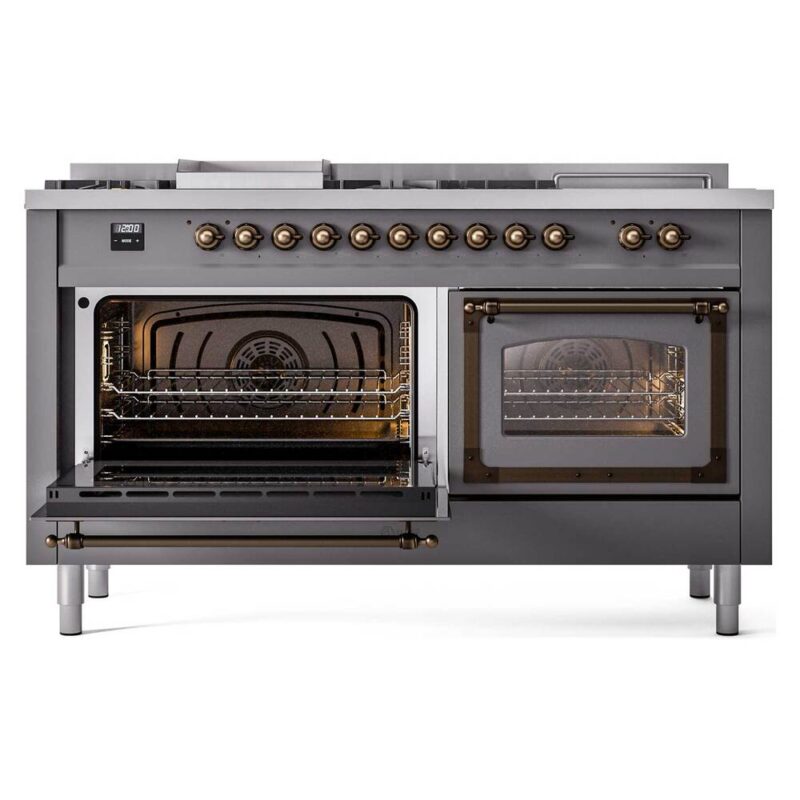 ILVE_UN60FSNMPMGB_Nostalgie_II_60"_Dual_Fuel_Range_main_oven_door_opened