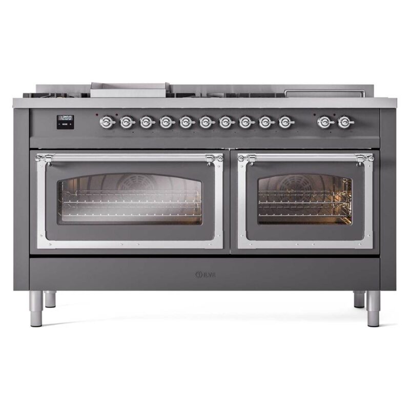 ILVE_UN60FSNMPMGCLP_Nostalgie_II_60"_Dual_Fuel_Range_front_view