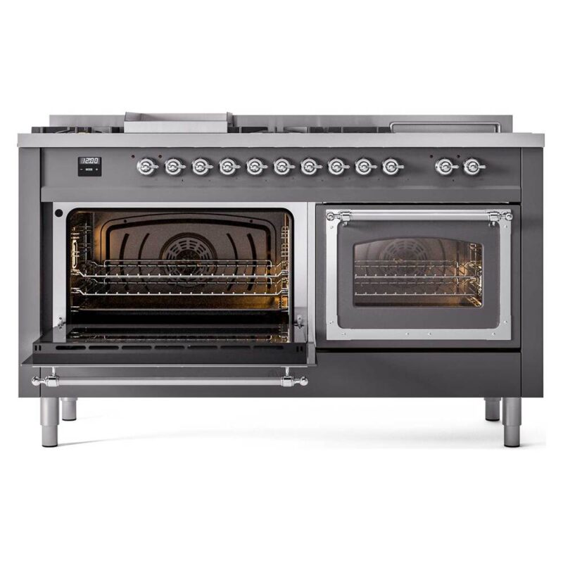 ILVE_UN60FSNMPMGCLP_Nostalgie_II_60"_Dual_Fuel_Range_main_oven_door_opened