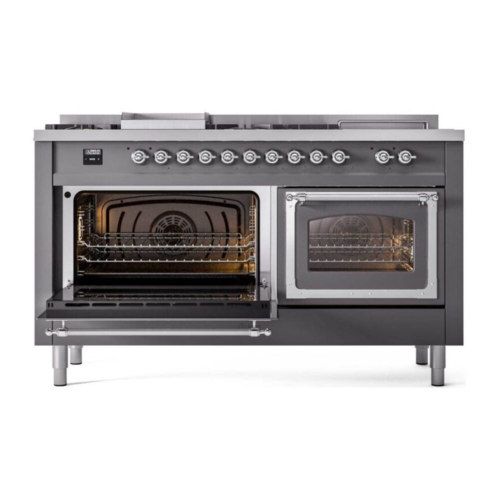 ILVE_UN60FSNMPMGC_Nostalgie_II_60"_Dual_Fuel_Range_main_oven_door_opened