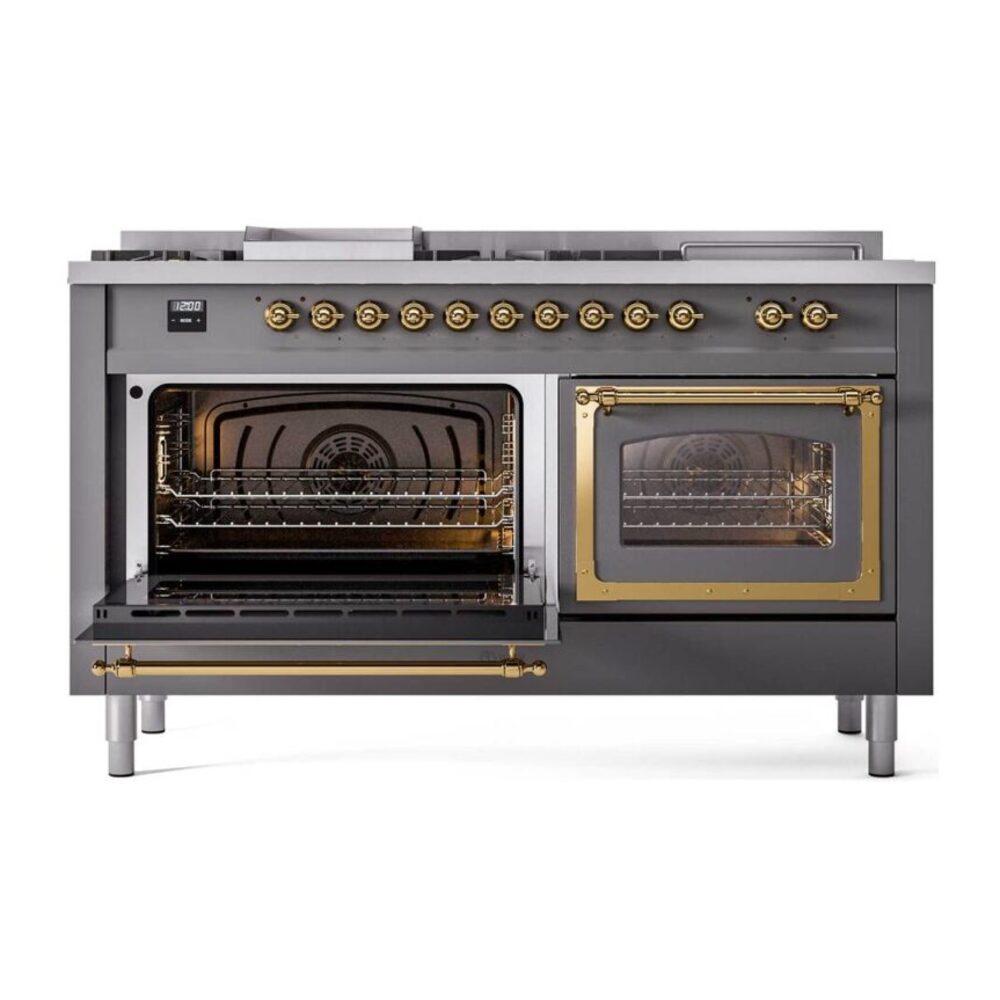 ILVE_UN60FSNMPMGGLP_Nostalgie_II_60"_Dual_Fuel_Range_main_oven_door_opened