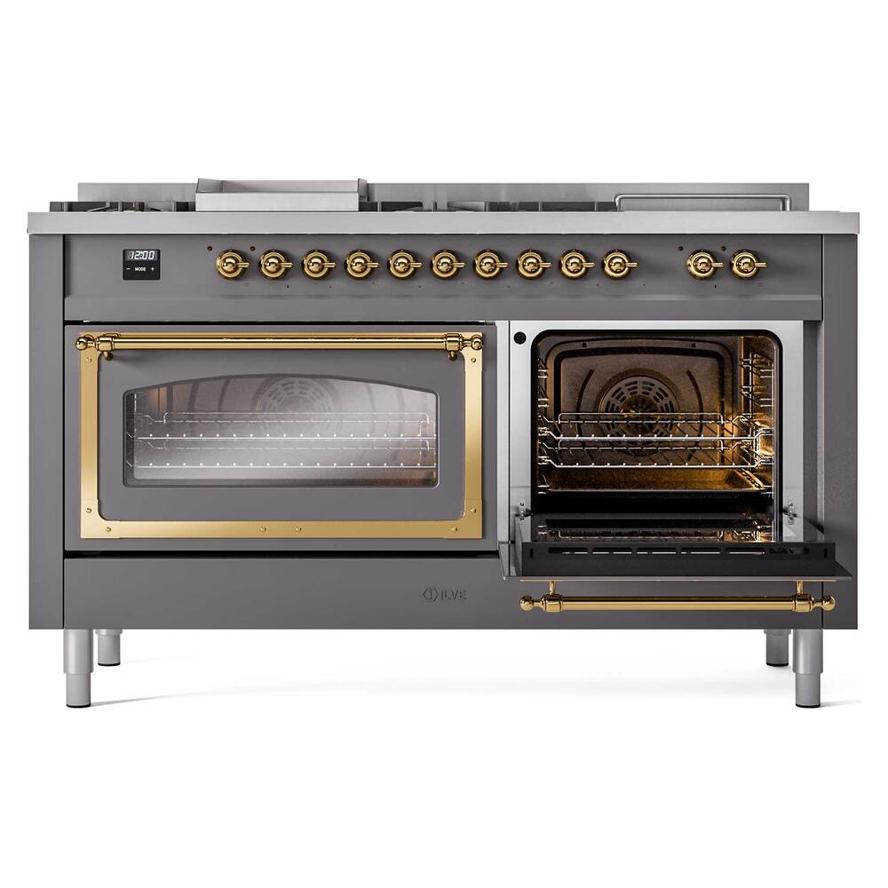 ILVE_UN60FSNMPMGGLP_Nostalgie_II_60"_Dual_Fuel_Range_side_oven_door_opened