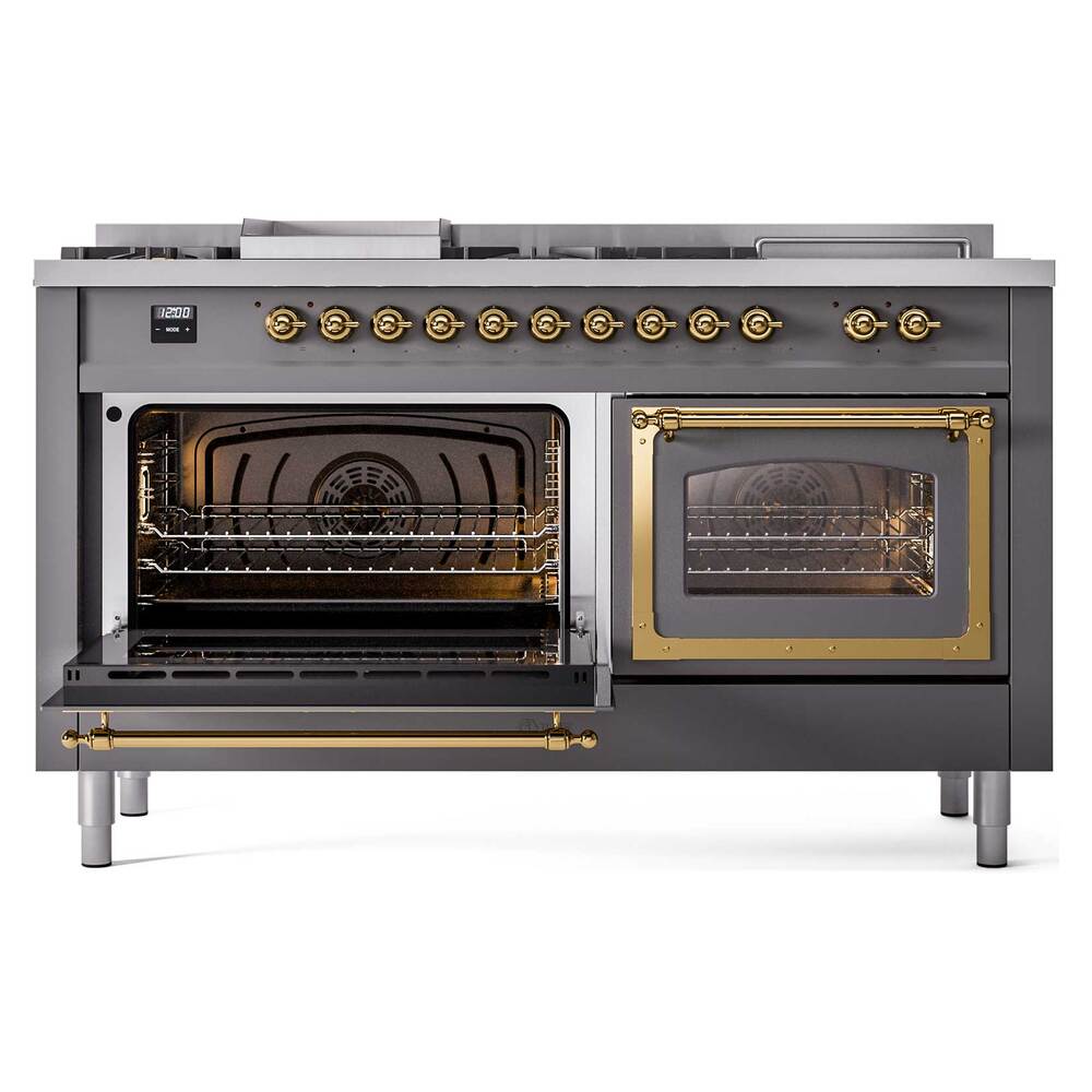 ILVE_UN60FSNMPMGG_Nostalgie_II_60"_Dual_Fuel_Range_main_oven_door_opened