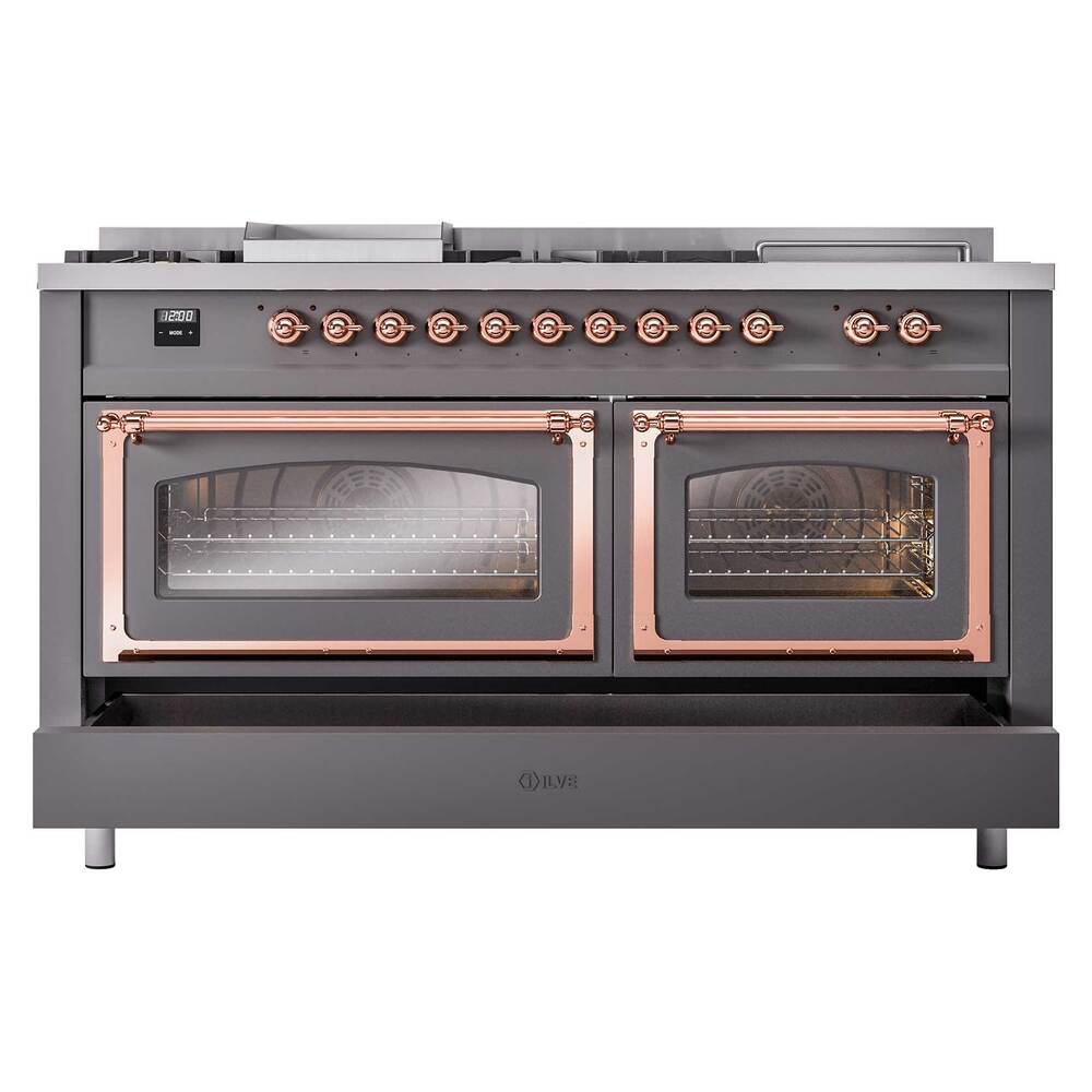 ILVE_UN60FSNMPMGP_Nostalgie_II_60"_Dual_Fuel_Range_drawer_opened