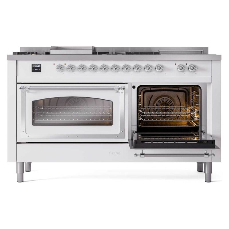 ILVE_UN60FSNMPRABLP_Nostalgie_II_60"_Dual_Fuel_Range_side_oven_door_opened